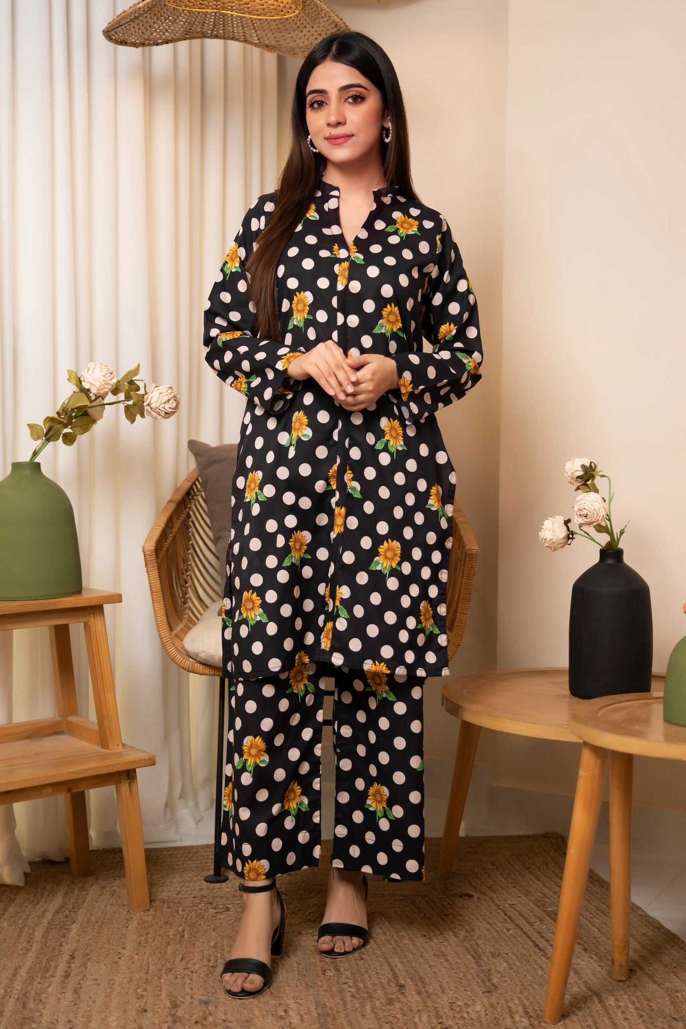 2-Piece Polka Dot Unstitched