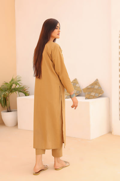 2-Piece Solid Cambric Stitched