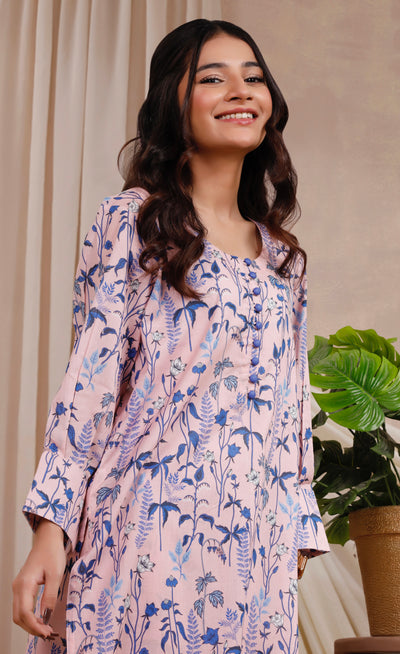 2-Piece Printed Cotton Stitched