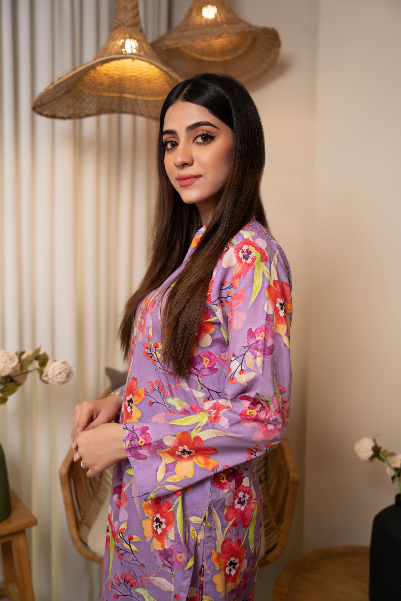 2-Piece Floral Printed Unstitched