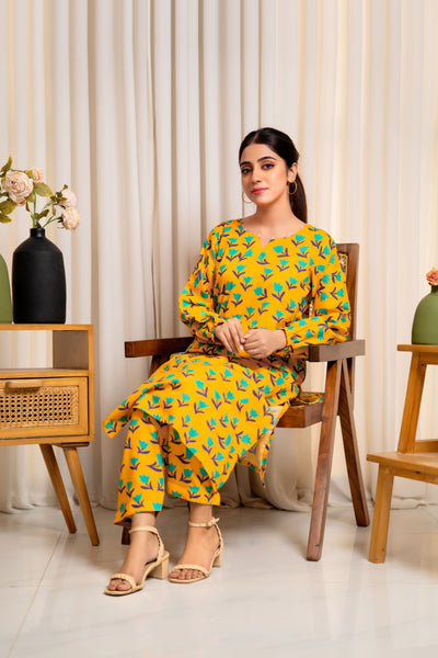 2-Piece Floral Printed Unstitched