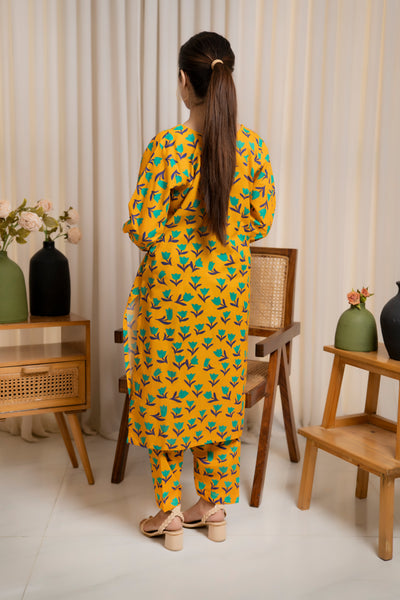 2-Piece Floral Printed Unstitched