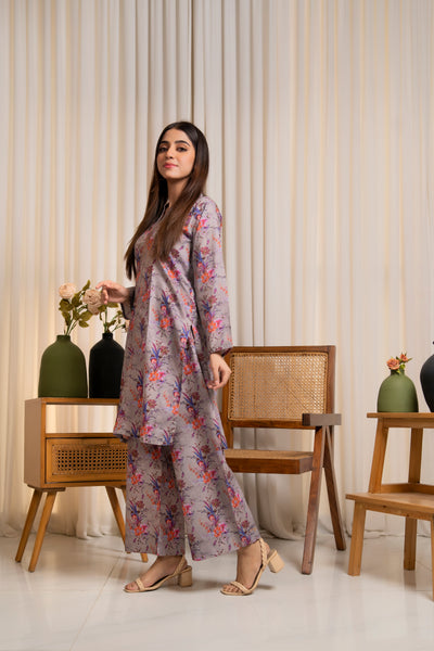 2-Piece Floral Printed Unstitched