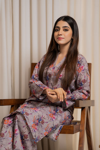 2-Piece Floral Printed Unstitched