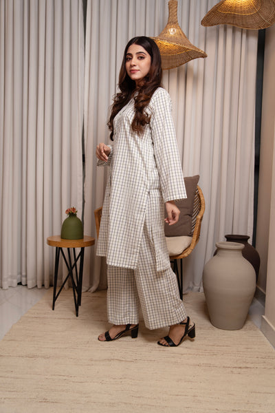 Printed-Checker- Two piece (Unstitched)