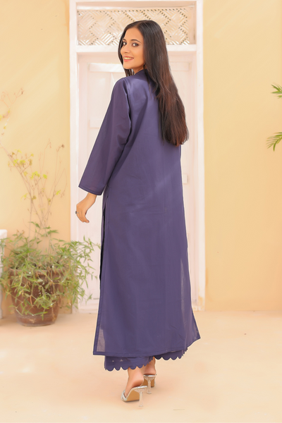 2-Piece Solid  Cambric Stitched