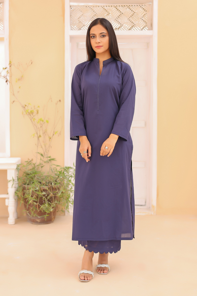 2-Piece Solid  Cambric Stitched