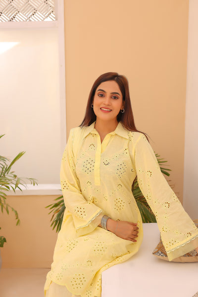 3-Piece Embroidered Chikankari Stitched
