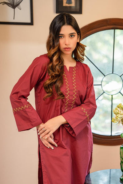 2-Piece Embroidered Cambric Stitched