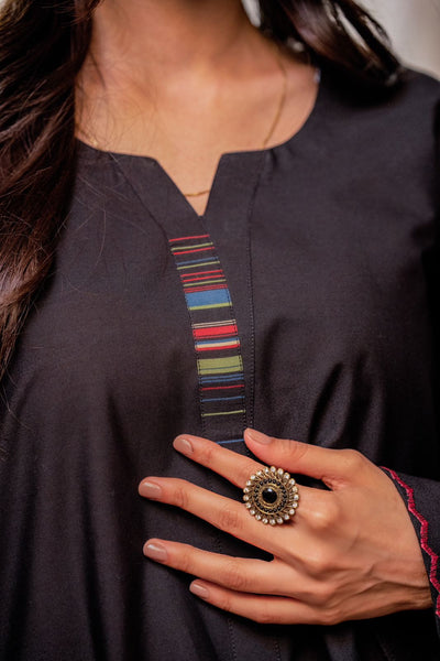 1-Piece Embroidered Cambric Stitched
