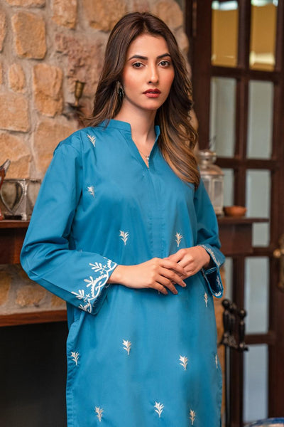 2-Piece Embroidered Cotton Suit