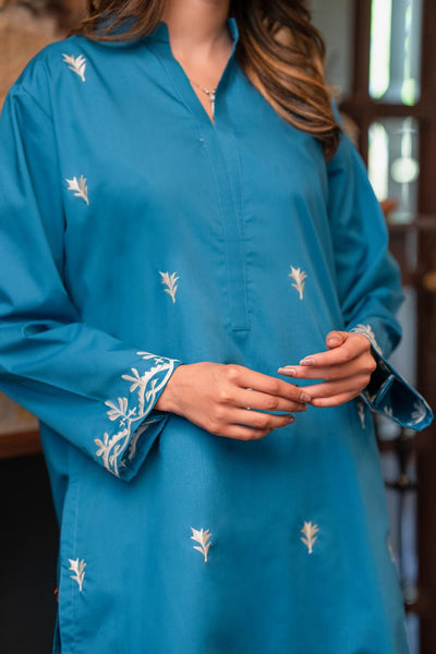 2-Piece Embroidered Cotton Suit
