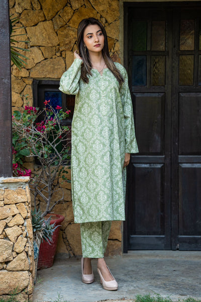 2-Piece Printed Khaddar Stitched