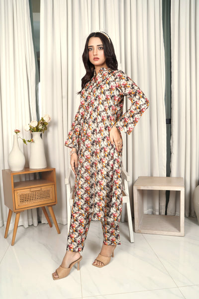 2-Piece Floral Printed Unstitched