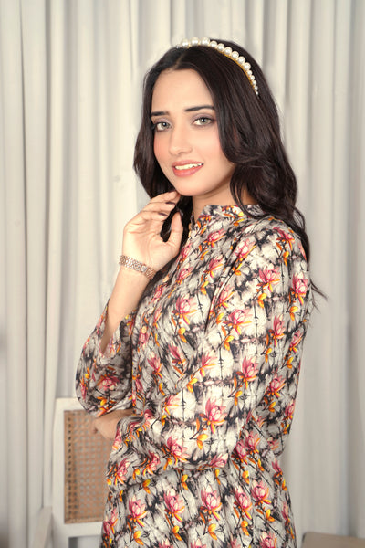 2-Piece Floral Printed Unstitched