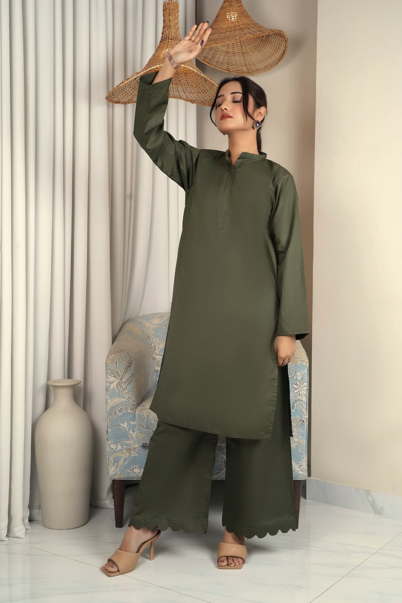 2-Piece Cotton Stitched