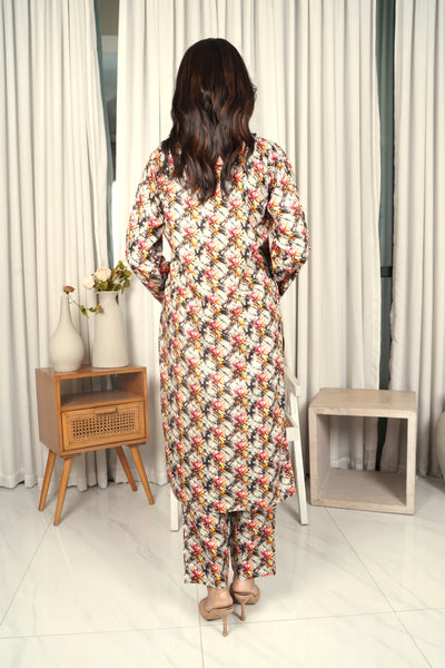 2-Piece Floral Printed Unstitched