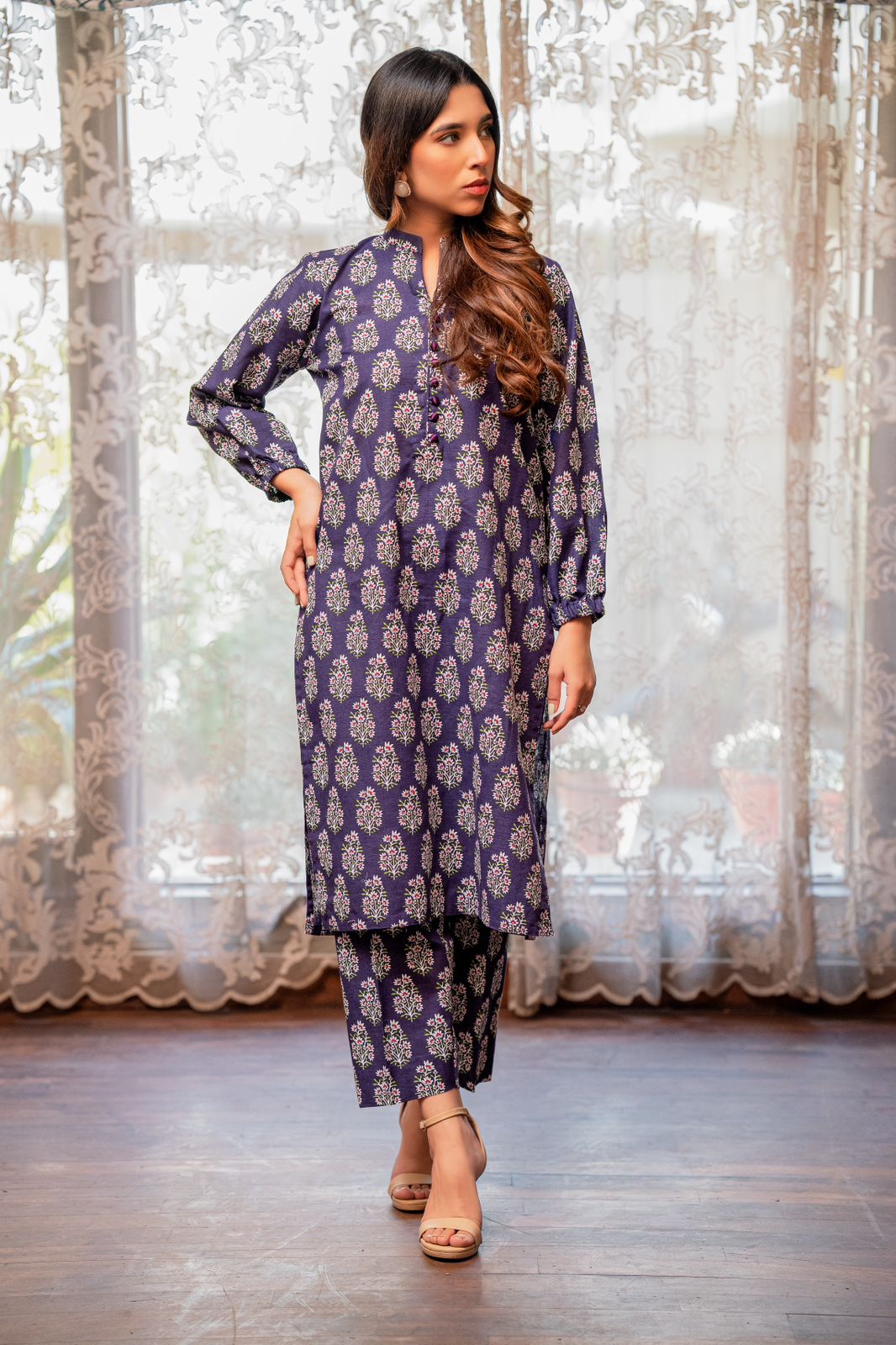 2-Piece Printed Khaddar Suit