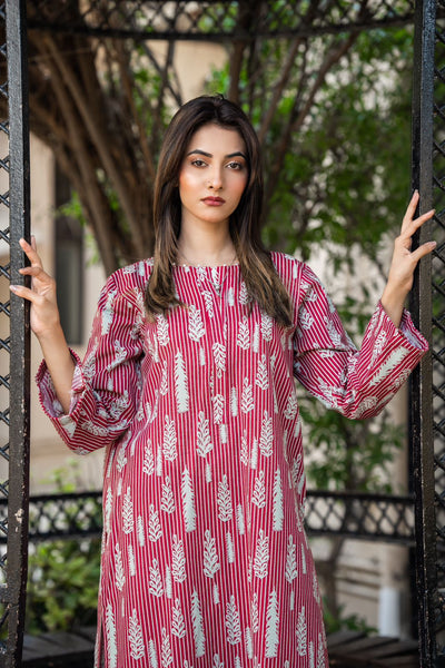 2-Piece Printed Khaddar Stitched
