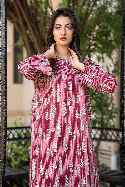 2-Piece Printed Khaddar Stitched