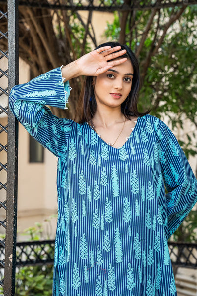 2-Piece Printed Khaddar Stitched
