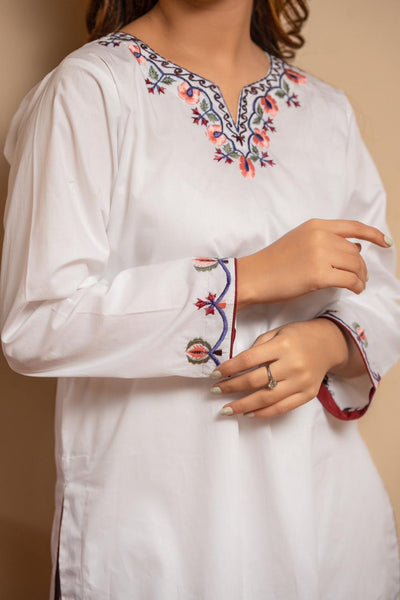2-Piece Embroidered Cotton Stitched