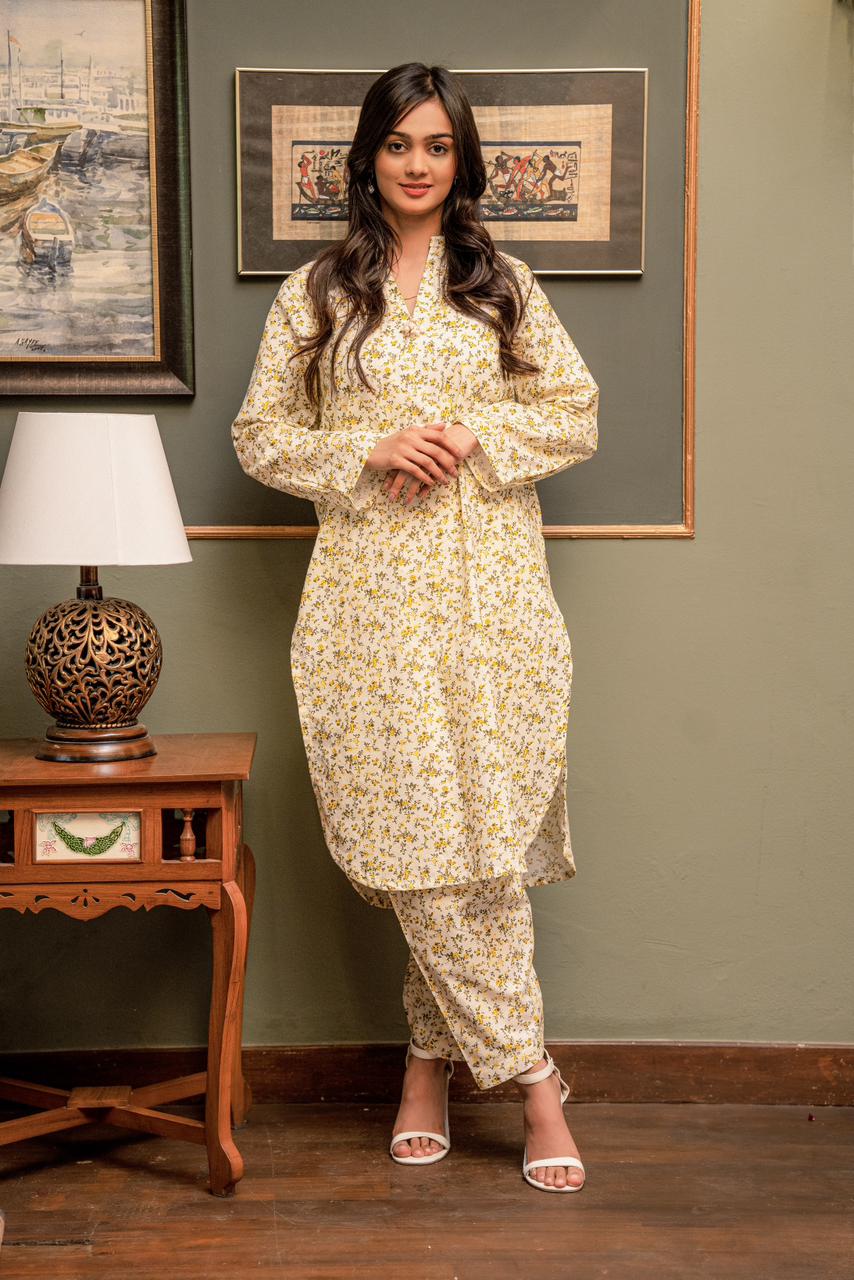 2-Piece Printed Cotton Suit